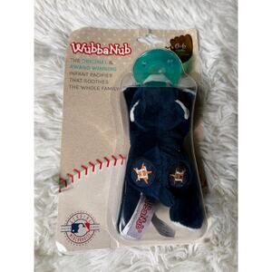 Houston Astros Plush Pacifier Infant One Size Blue MLB Baseball WubbaNub Bear